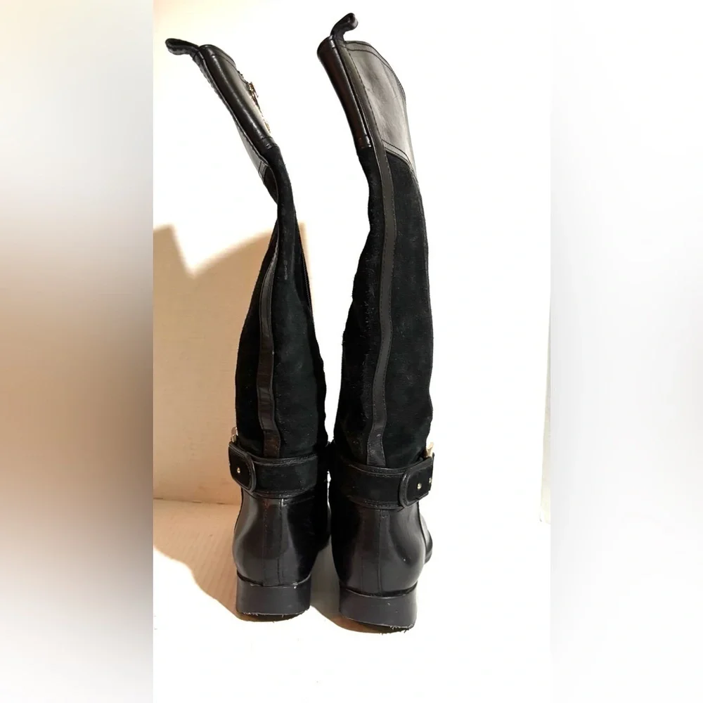Tory Burch vintage Elegant Black Leather/ suede Riding Boots